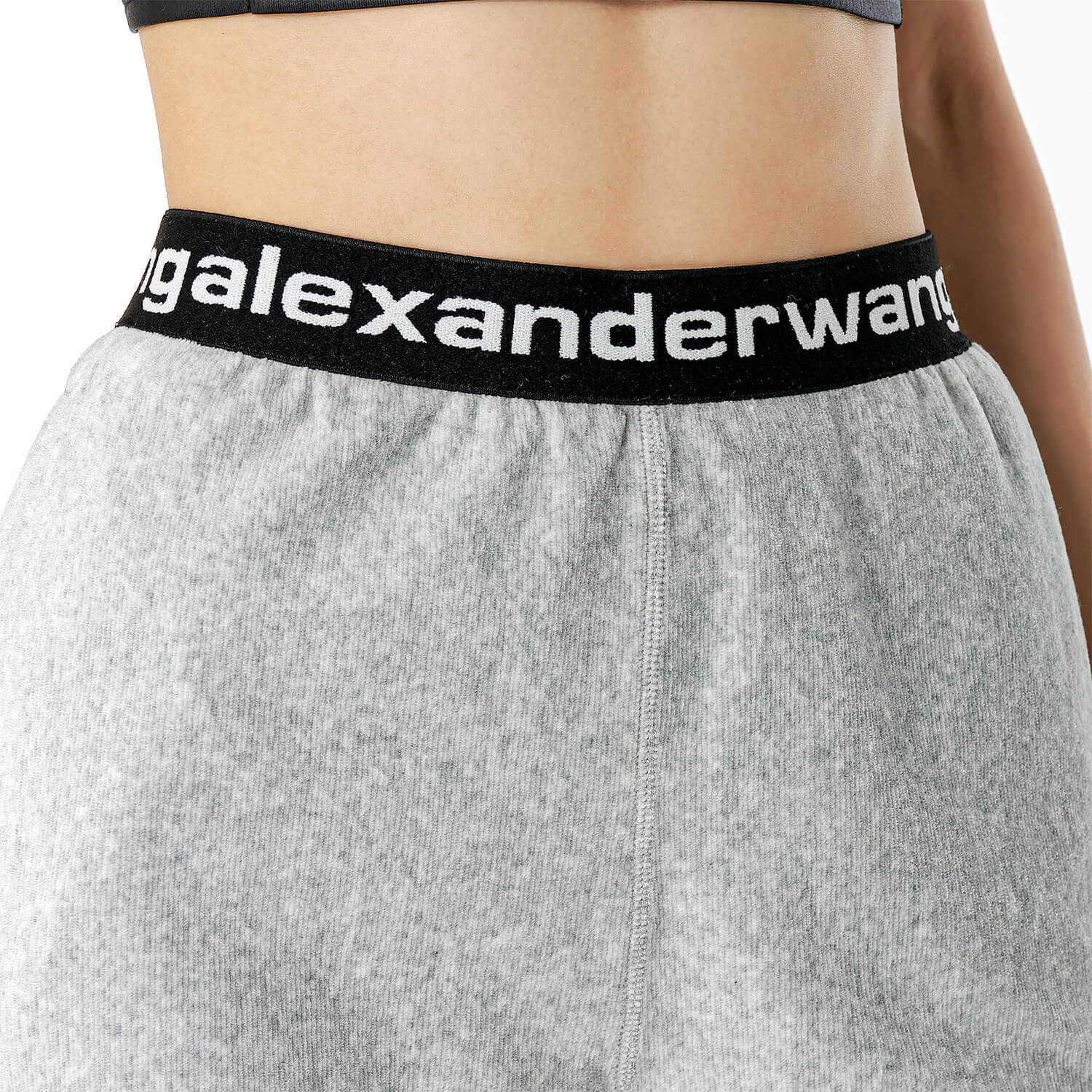 Aleander Wang - Grey Velvet Alexander Wang Logo Band Trackpants